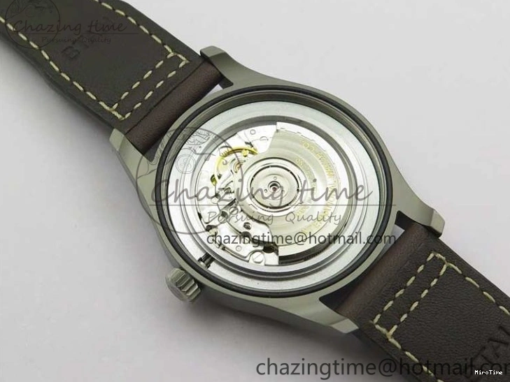 MIROTIME 0323 Mark XVIII IW327006 Titanium V7F 1:1 Best Edition Black Dial on Brown Leather Strap A Attractive 7080